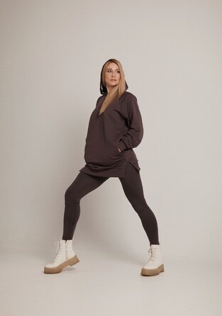 ХУДІ EVERYDAY HERO LONG SWEATSHIRT WITH A HOODIE MARRON 580 Burgundy