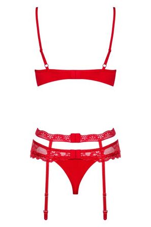 Комплект Obsessive Heartina 3 pcs set L/XL красный