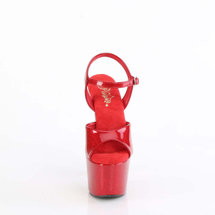 Босоніжки Adore-709GP на підборах 7 дюймів, з ремінцем на щиколотці 2 3/4 дюйма, червоні