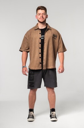 Сорочка Nebbia Washed-off Oversized Shirt 90s THROWBACK Light Brown 347