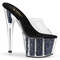 Шльопанці Pleaser Adore-701CG *7 дюймів на підборах, 2 3/4 дюйма з блискітками, прозорі/чорні