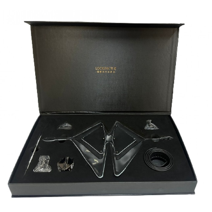 Маска лисиці Lockink, натуральна шкіра, чорна, One Size