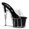 Шлепанцы Pleaser Adore-701G, каблук 7 дюймов, высота 2 3/4 дюйма, PF, с блестками, прозрачный/черный