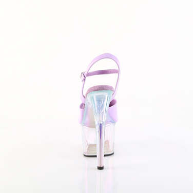 Босоніжки Adore-709HT на підборах 7 дюймів, тоновані босоніжки з ремінцем на щиколотці 2 3/4 дюйма, лавандові/прозорі