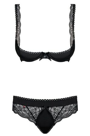 Комплект Obsessive MIAMOR SET черная открыт,грудь L/XL