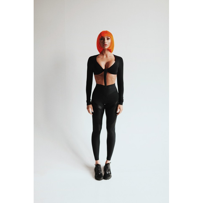 Леггинсы BLACK LEGGINGS WITH V WAISTBAND AND SHINE DETAIL