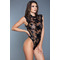 Мереживний боді з напівпрозорою спинкою Raven Sheer Bodysuit, чорний, S