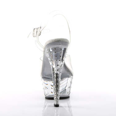 Босоножки Stardust-608, каблук 6 дюймов, ремешок на щиколотке, отделанный стразами, 1 3/4 дюйма, прозрачные