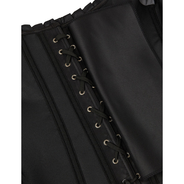 Корсет с рукавами Star Night 12 Plastic Bones на завязках лентах, черный, XS