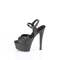 Босоніжки Pleaser Gleam-609 *6 дюймів на підборах, 1 3/4 дюйма PF Comfort Width, з ремінцем на щиколотці, чорні, з веганської шкіри/чорні