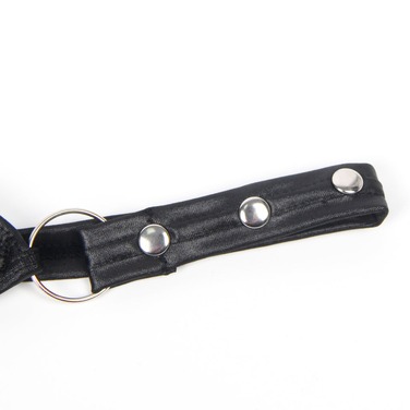 Платье из искусственной кожи и ремешками на руки и шею Star Night с трусиками, черный, XL