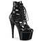 Ботинки Pleaser Adore-1013MST, каблук 7 дюймов, 2 3/4 дюйма, ремни, шнуровка, решетка, молния сзади, чёрные