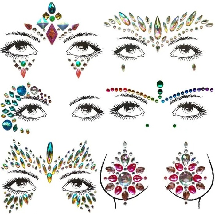 Алмазная наклейка Leg Avenue Jovi face jewels sticker O/S