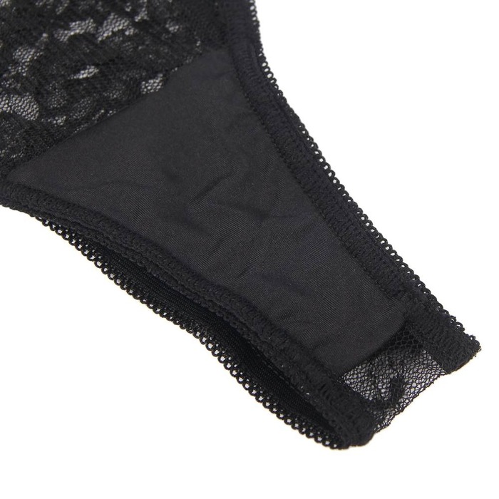 Комплект білизни з рукавичками Star Night мереживний, чорний, XS-S