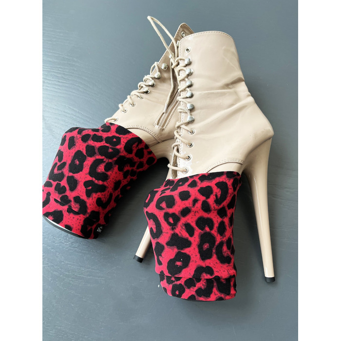 Захисти для Платформи Взуття Animal Print для Pole Dance Heels Захист та Стиль - червоний леопард