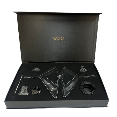 Маска лисиці Lockink, натуральна шкіра, чорна, One Size