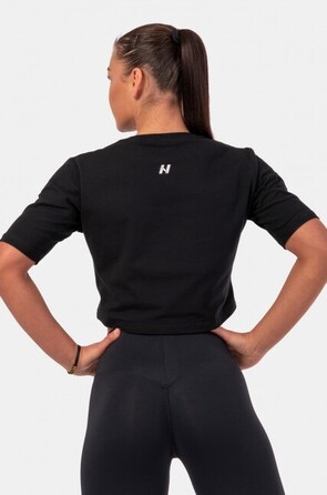 Топ Minimalist Logo NEBBIA crop top 600 Black