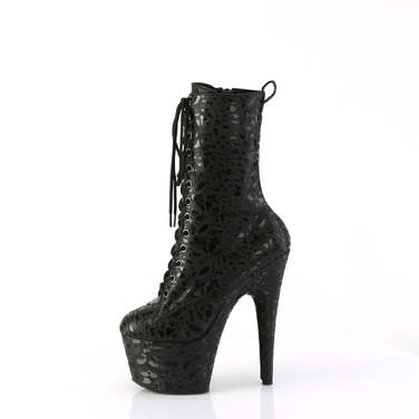 Ботинки Adore-1040LPH *Каблук 7 дюймов, 2 3/4 дюйма, шнуровка спереди, боковая молния, черный/животное