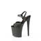 Босоніжки Pleaser Naughty-809 *8 дюймів на підборах, 4 дюйми PF Comfort Width з ремінцем на щиколотці, чорні, веганська шкіра
