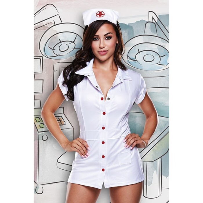 Ігровий костюм медсестри NURSES COAT WITH RED DETAILS AND HAT, OS