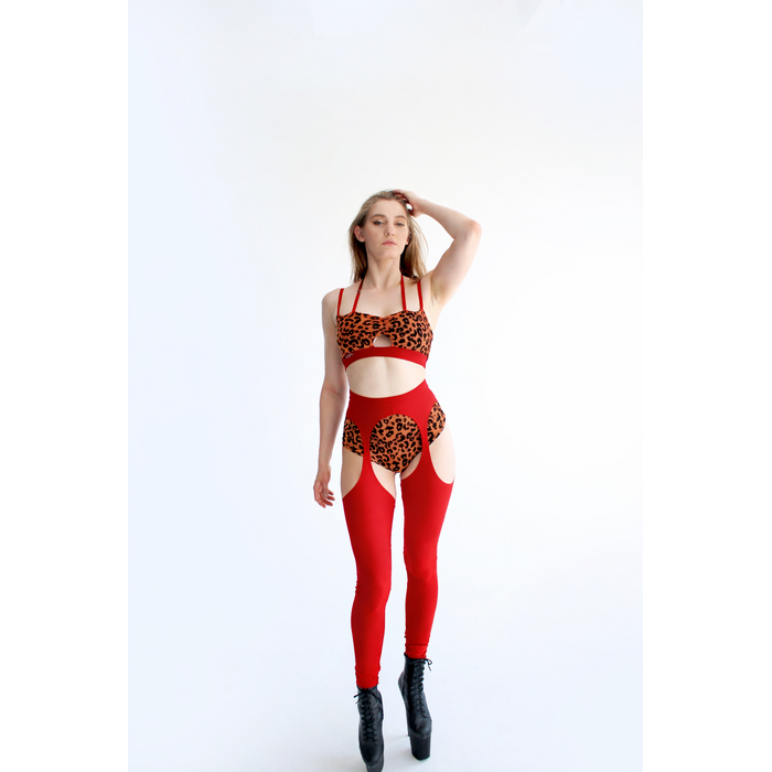 INTRIGUE — Легінси З Вирізами Для Pole Dance, Heels Та Сценічних Виступів - червоний