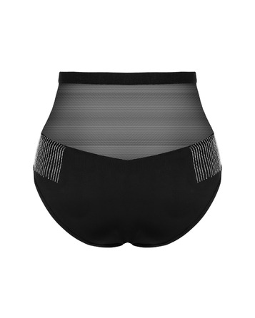 Трусики полупрозрачные с блестящей бахромой Obsessive MILLADIS черный, M/L