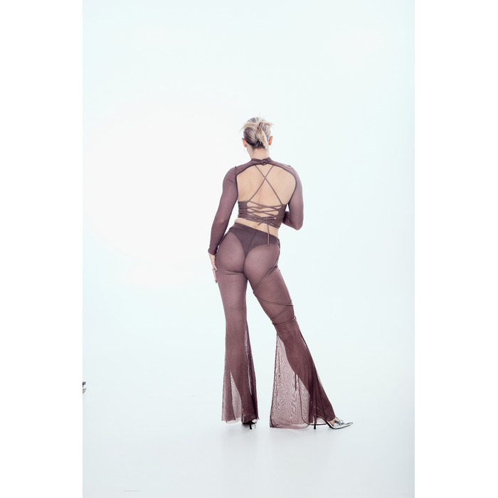 VEIL sleeves Mocha brown mesh_ коричневий мокко сітка