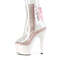 Ботильоны Pleaser Adore-1018C *Каблук 7 дюймов, PF 6,5 см, открытый носок и пятка. Молния сбоку, прозрачный/белый.