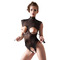 Боді з відкритими грудьми Abierta Fina Body Chains та інтимним доступом, чорний, S