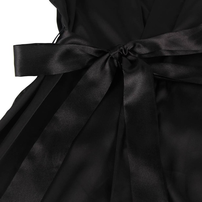 Халат-міні з мереживною спинкою Star Night, чорний, M/L