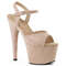 Босоніжки Pleaser Adore-709FS *7 дюймів на підборах, 2 3/4 дюйма з ремінцем на щиколотці з обгорнутою підошвою, бежеві