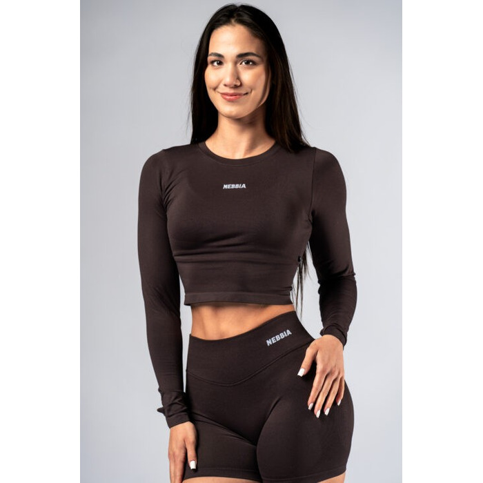 Топ Nebbia Seamless Long-Sleeve Top POWER Dark Brown 892