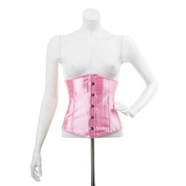 Корсаж под грудь эротический атласный, сзади со шнуровкой, розовый, L