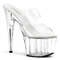 Шльопанці Pleaser Adore-702 на підборі 7 дюймів, шльопанці 2 3/4 дюйма з PF, прозорі ремінці з двома стрічками, прозорі