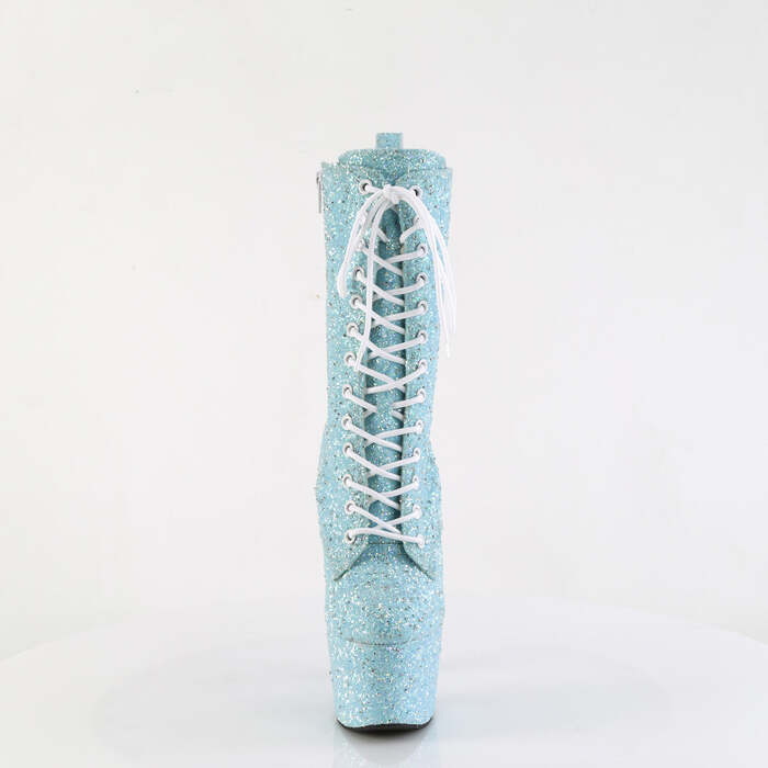 Ботинки Adore-1040GR *7 дюймов, каблук, 2 3/4 дюйма, шнуровка спереди, боковая молния, синие