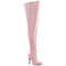 Чоботи Pleaser Boots Seduce-3000WC на ​​5-дюймовому каблуці, еластичні, широкі, до стегна, з блискавкою збоку, колір ніжно-рожевий