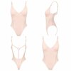LUNALLE – Элегантное полупрозрачное боди для Pole Dance, Exotic и сценических выступлений, бежевое