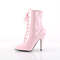 Ботильйони Pleaser Boots Seduce-1020 на 5-дюймовому підборі зі шнурівкою спереду, рожеві
