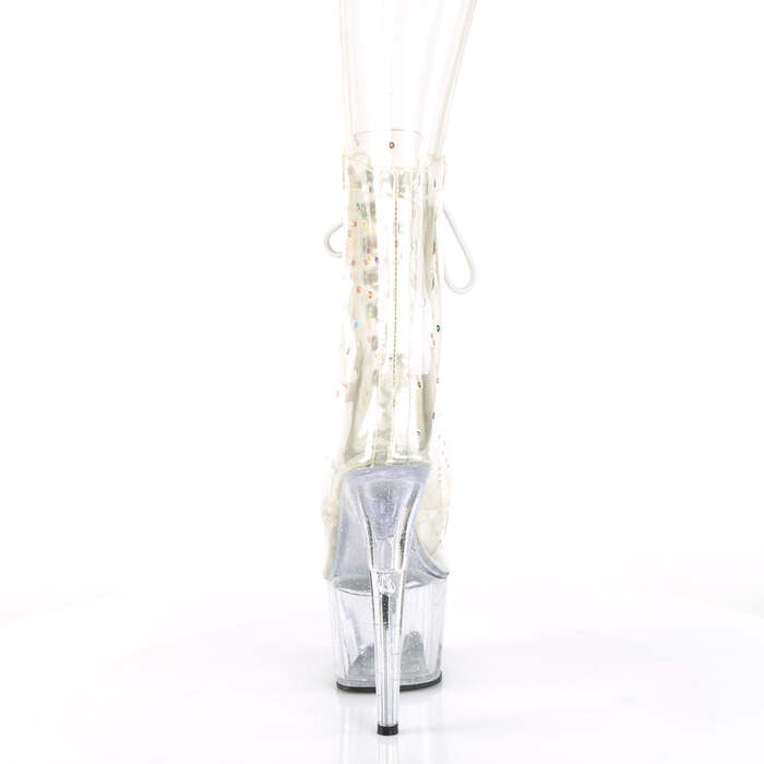 Чоботи Adore-1020C-2 *7 дюймів на підборах, 2 3/4 дюйма з PF шнурівкою спереду, прозорі