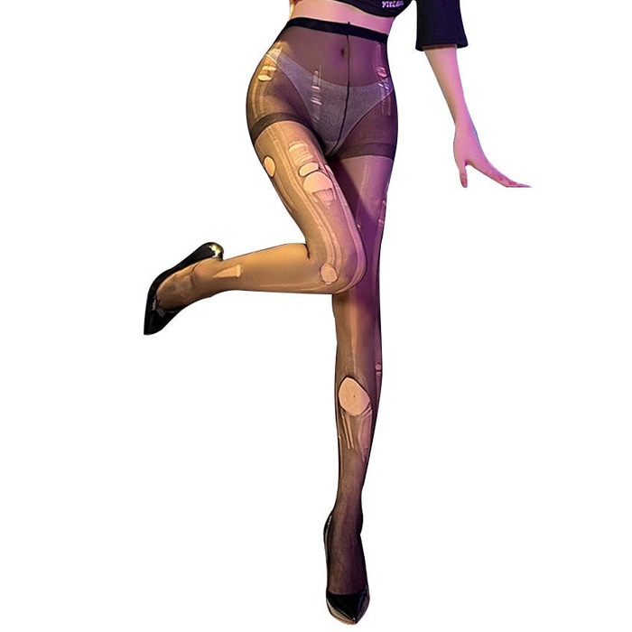 Колготи ультратонкі, з дірочками Star Night легко рвуться, чорні, XS/M