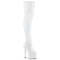 Сапоги Pleaser Adore-3000HWR, каблук 7 дюймов, эластичный ботинок PF 2 3/4 дюйма, молния сбоку, белые