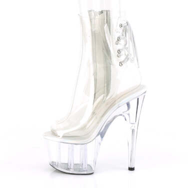 Чоботи Adore-1018C *7 дюймів на підборах, 2 3/4 дюйма з відкритим носком/п'ятою, бокова блискавка, прозорі