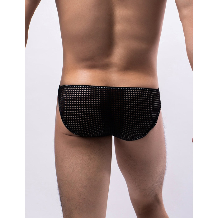 Дышащие сетчатые сексуальные мужские трусы Star Night черные, M