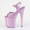 Босоніжки Pleaser Flamingo-809GP на підборах 8 дюймів, босоніжки з ремінцем на щиколотці 4 дюйми, бузковий блиск лак
