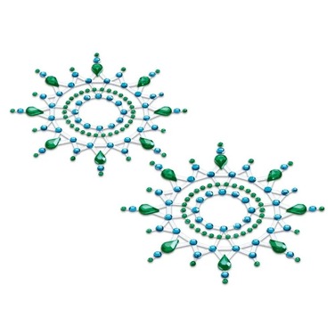 Украшения для груди и бикини со стразами Gloria Petits Joujoux, зелено-голубые