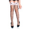 Панчохи чорні у сітку з білим ажурним верхом Star Night Sexy Stocking