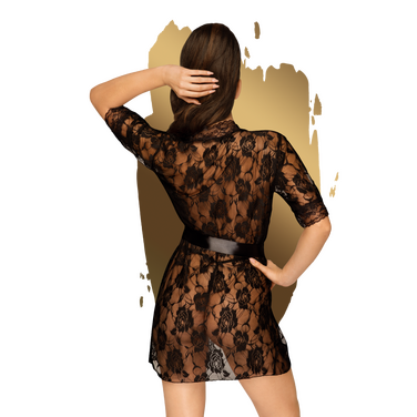 Кружевной халат Penthouse Sweet retreat black (XL)